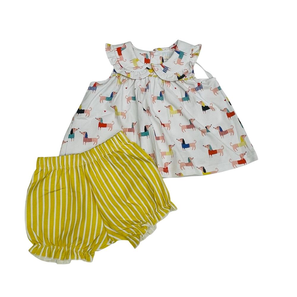 NWT The Oaks Apparel 6M Darling Pups Ava Bloomer Set